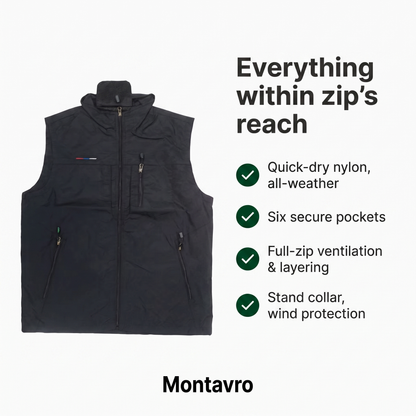 Lightweight Men's Vest with Multiple Pockets for Outdoor Activities