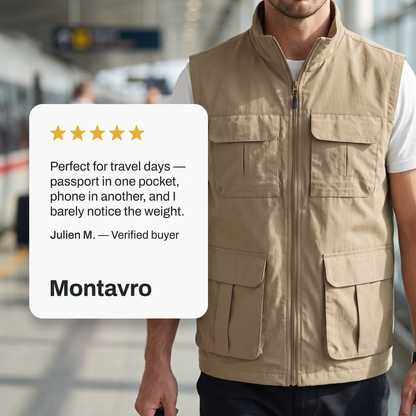 Lightweight Travel Vest Multi-Pocket Quick Drying