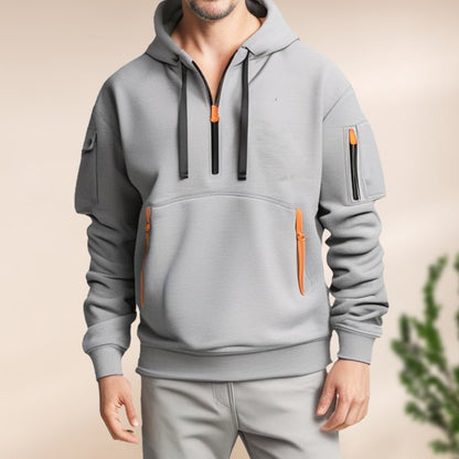 Hoodie Homme Léger Demi-Zip pour Activités Extérieures
