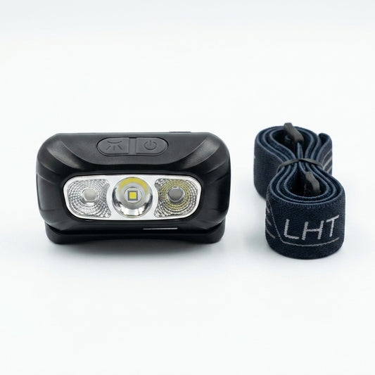 Rechargeable USB LED Headlamp with Motion Activation, Lightweight and Weatherproof
