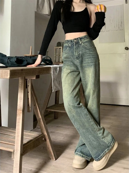 Damejeans med høyt liv - Komfortabel vintage denimstil