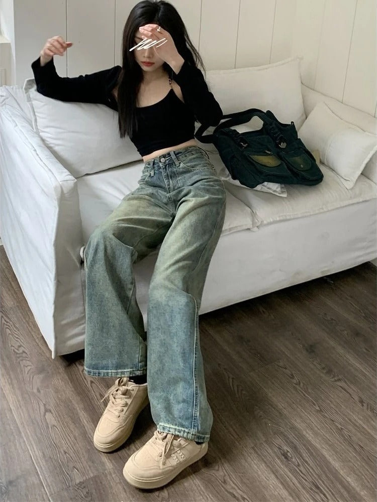 Damejeans med høyt liv - Komfortabel vintage denimstil