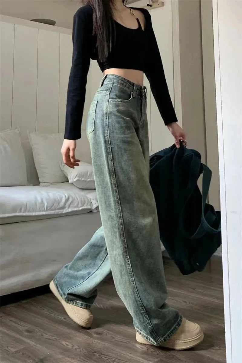 Damejeans med høyt liv - Komfortabel vintage denimstil