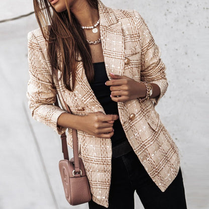 Léa – Elegant og Strukturert Rutete Blazer