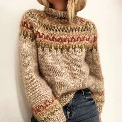 Léa – Pull chaud et confortable à motif nordique intemporel