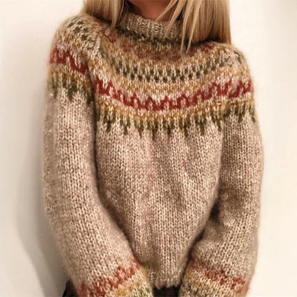 Léa – Pull chaud et confortable à motif nordique intemporel
