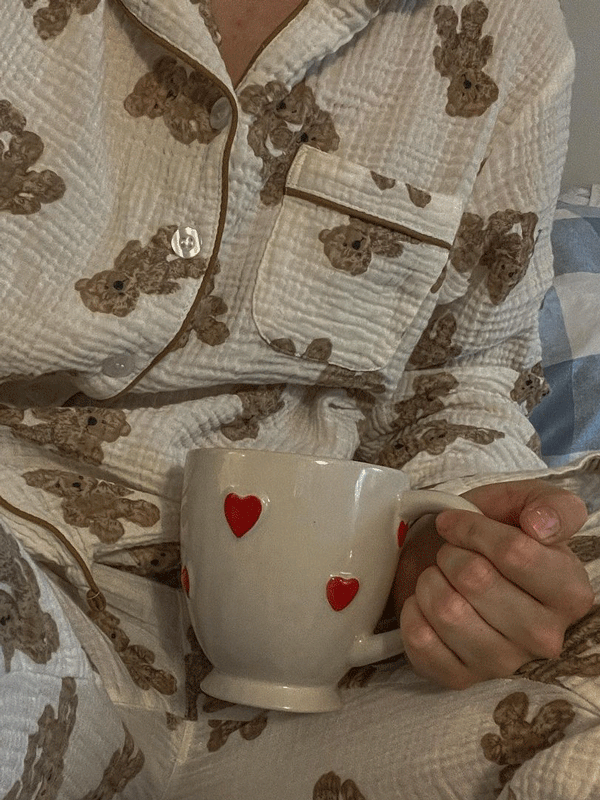 Soft and breathable cotton pajama with bear print