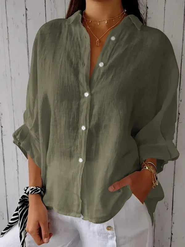 Léa Elegant Linen Breathable Blouse