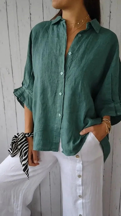 Léa Elegant Linen Breathable Blouse
