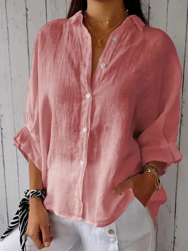 Léa Elegant Linen Breathable Blouse