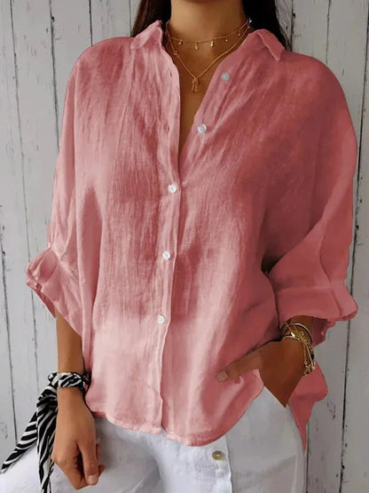 Léa Elegant Linen Breathable Blouse