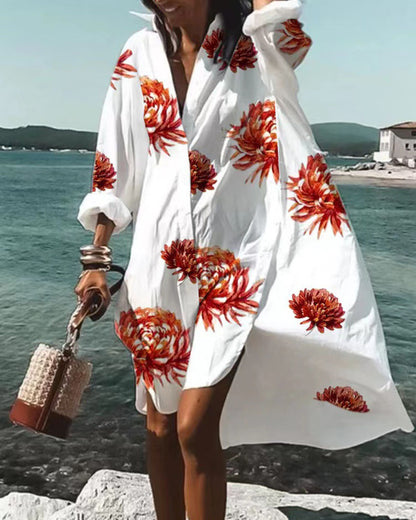 Léa Élégante et Florale Robe Chemise