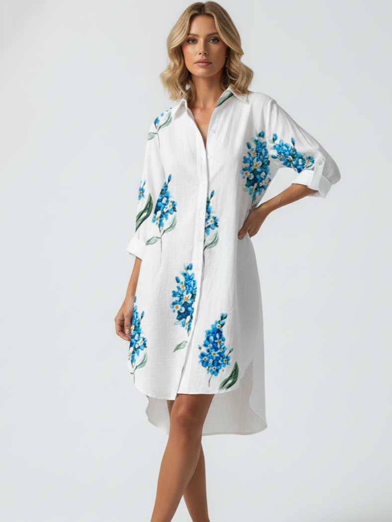 Léa Élégante et Florale Robe Chemise
