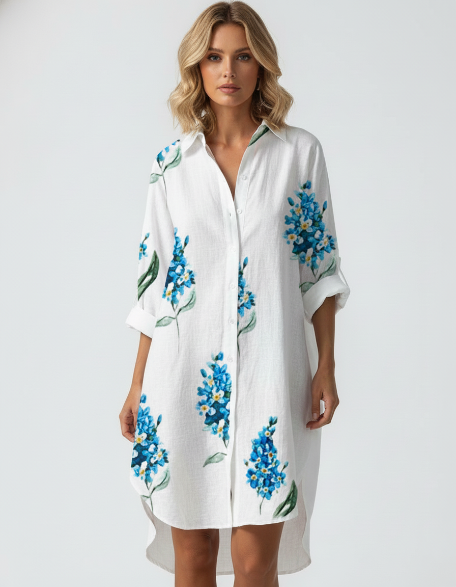 Léa Élégante et Florale Robe Chemise