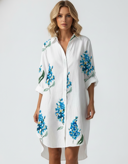Léa Élégante et Florale Robe Chemise