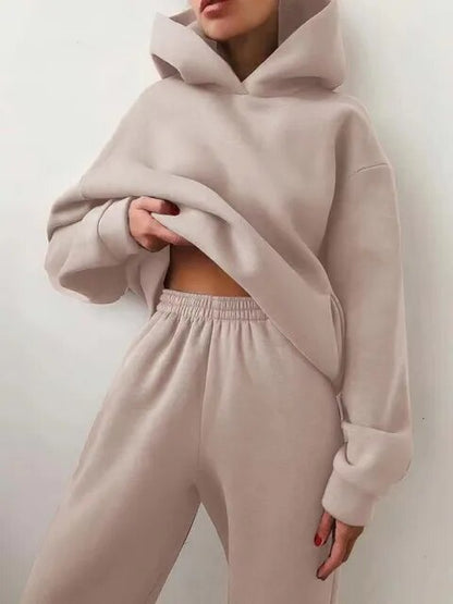 Léna – Ensemble doux et élégant en maille avec hoodie et pantalon