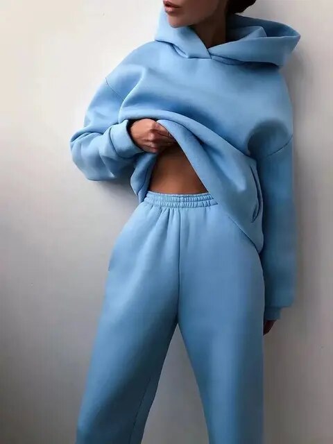 Léna – Ensemble doux et élégant en maille avec hoodie et pantalon