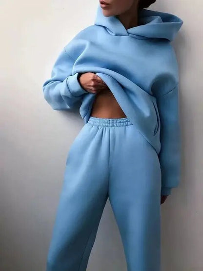 Léna – Ensemble doux et élégant en maille avec hoodie et pantalon