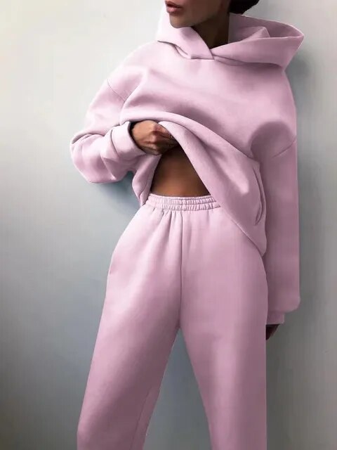 Léna – Ensemble doux et élégant en maille avec hoodie et pantalon