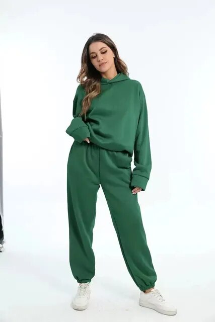 Léna – Ensemble doux et élégant en maille avec hoodie et pantalon
