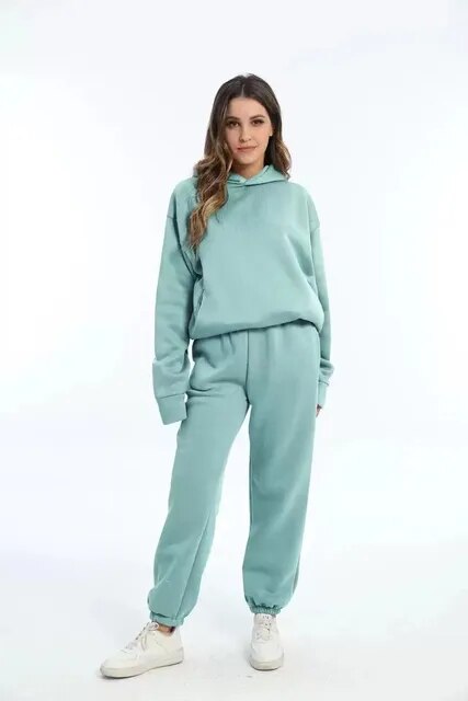 Léna – Ensemble doux et élégant en maille avec hoodie et pantalon