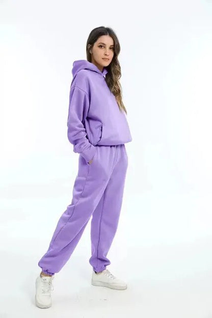 Léna – Ensemble doux et élégant en maille avec hoodie et pantalon
