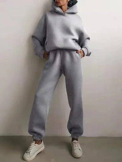 Léna – Ensemble doux et élégant en maille avec hoodie et pantalon