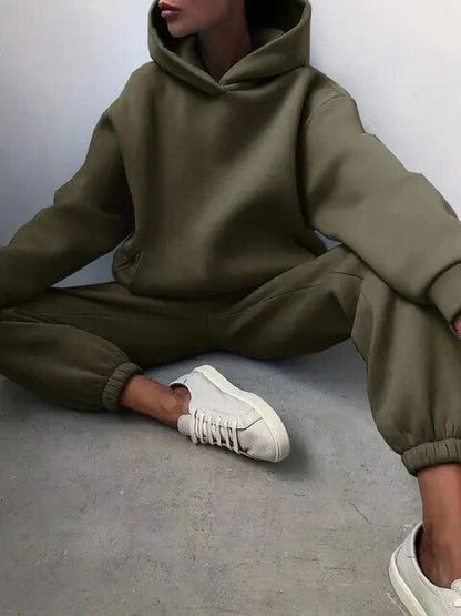 Léna – Ensemble doux et élégant en maille avec hoodie et pantalon