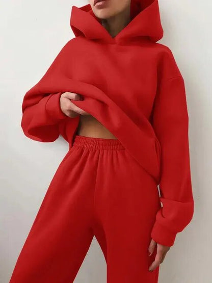 Léna – Ensemble doux et élégant en maille avec hoodie et pantalon