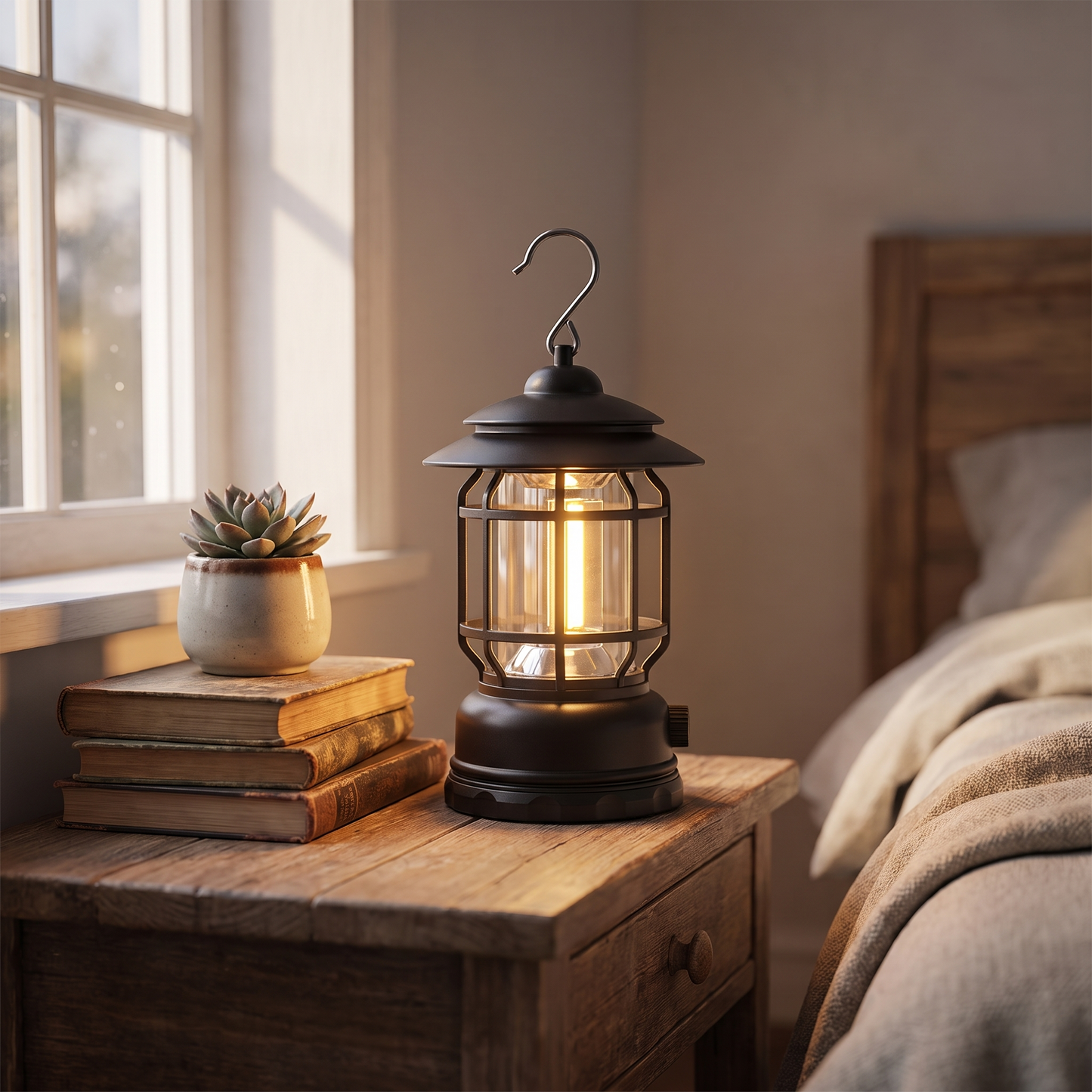 Rechargeable Vintage Style Dimmable LED Camping Lantern