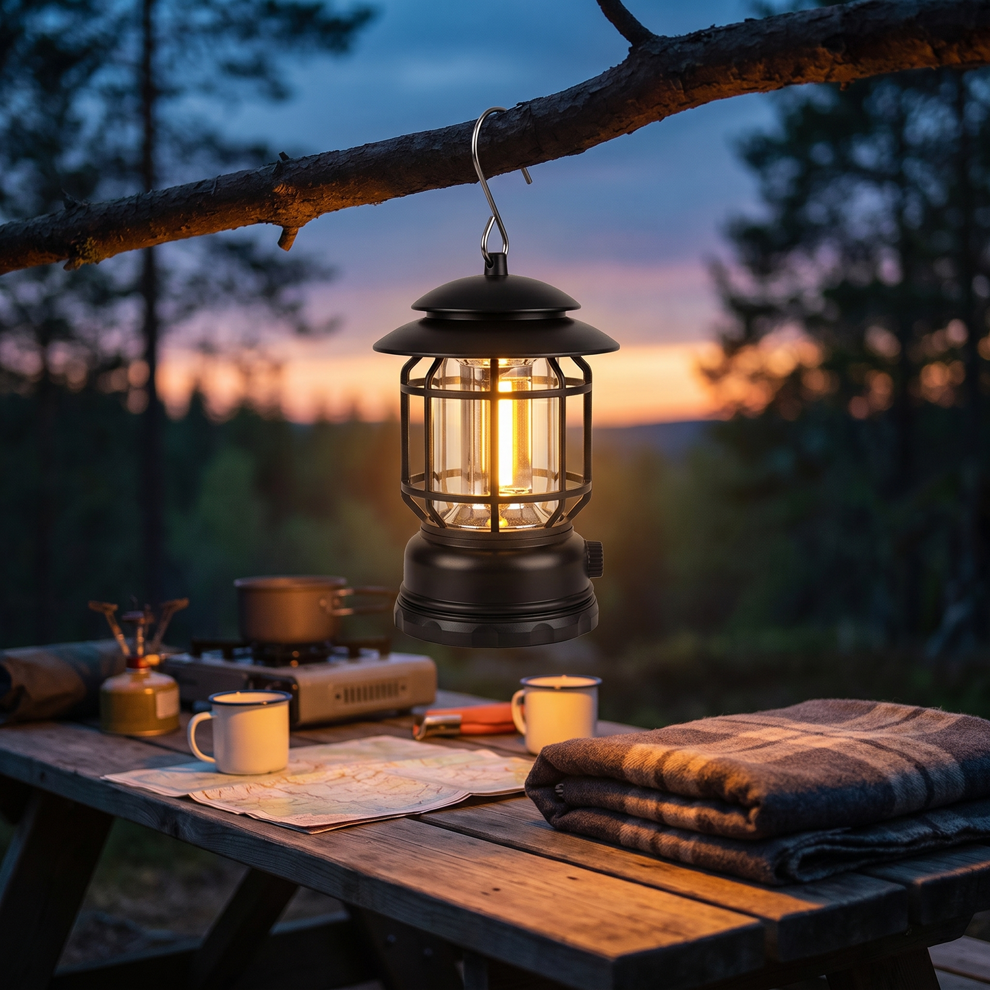 Rechargeable Vintage Style Dimmable LED Camping Lantern