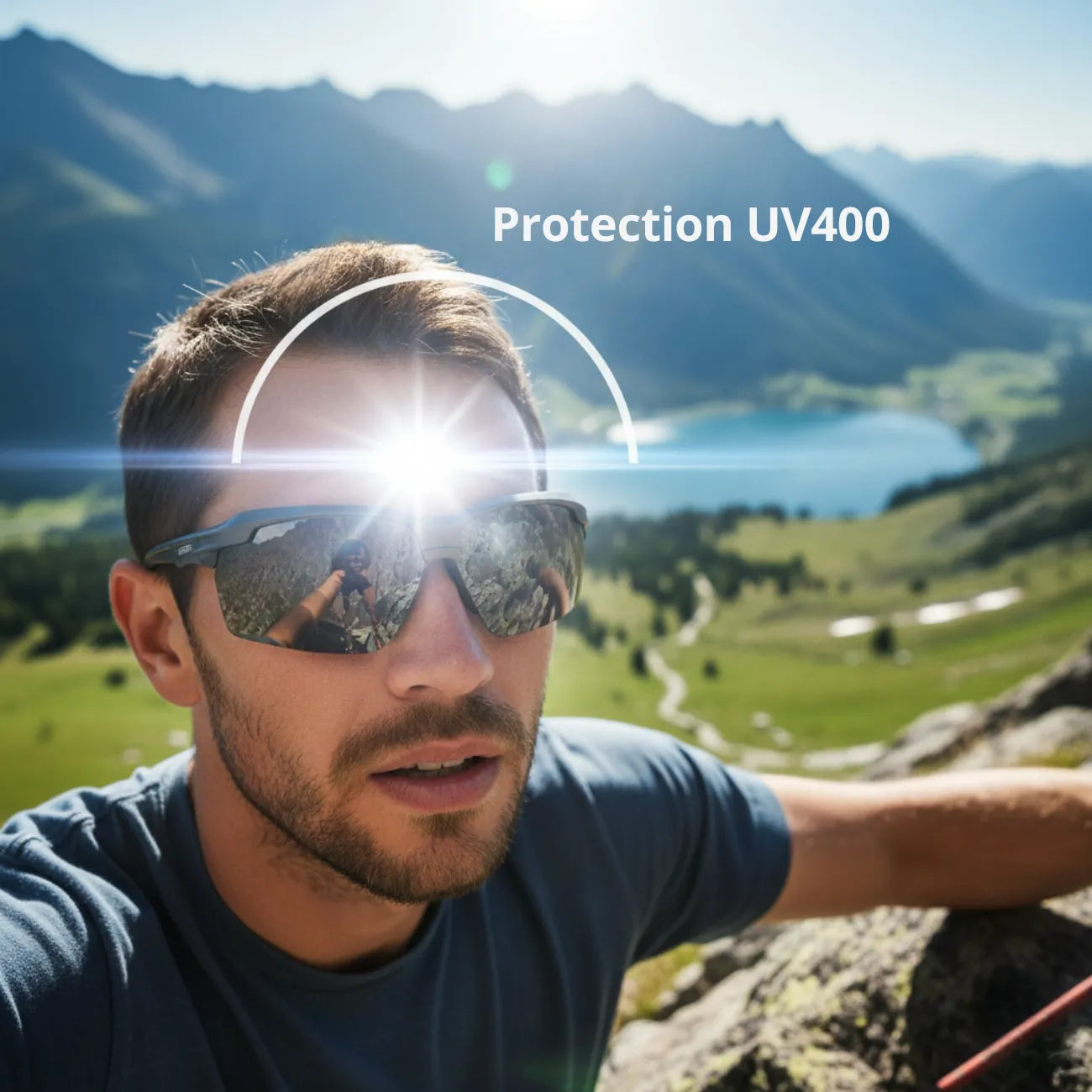 UV400 Polarized Sport Sunglasses, Lightweight with Non-Slip Nose Pad