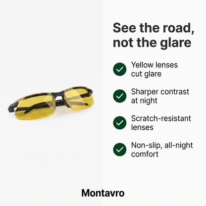 Night Driving Glasses with Yellow Anti-Glare Lenses