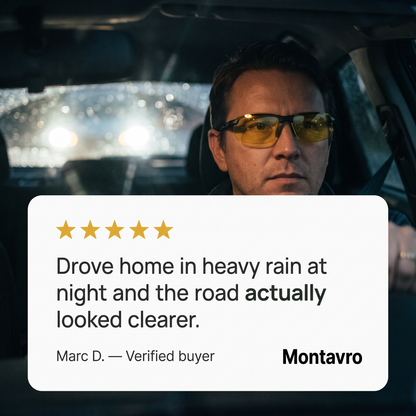 Night Driving Glasses with Yellow Anti-Glare Lenses