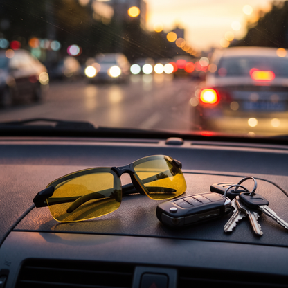 Night Driving Glasses with Yellow Anti-Glare Lenses