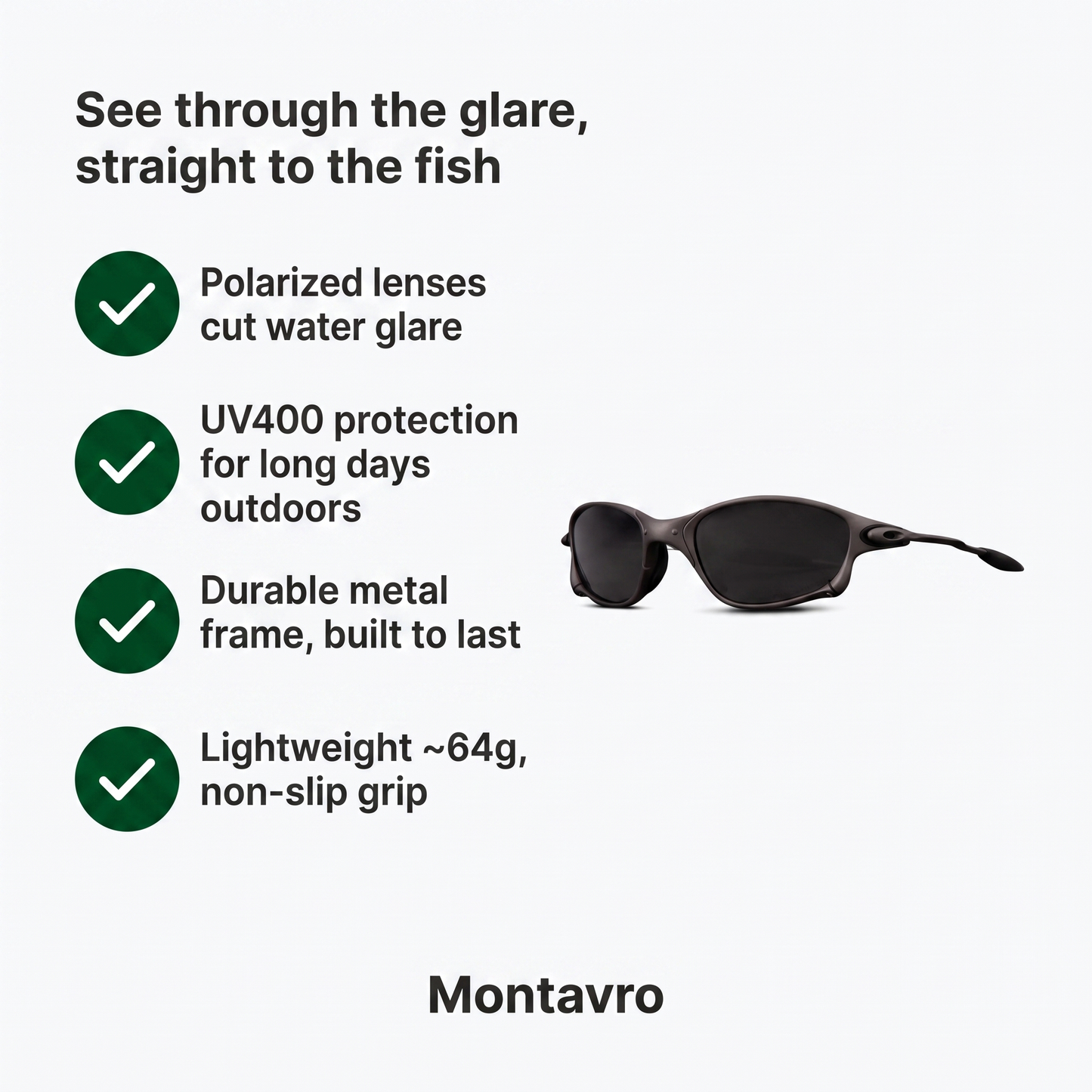 Lightweight Metal Frame Polarized UV400 Fishing Sunglasses