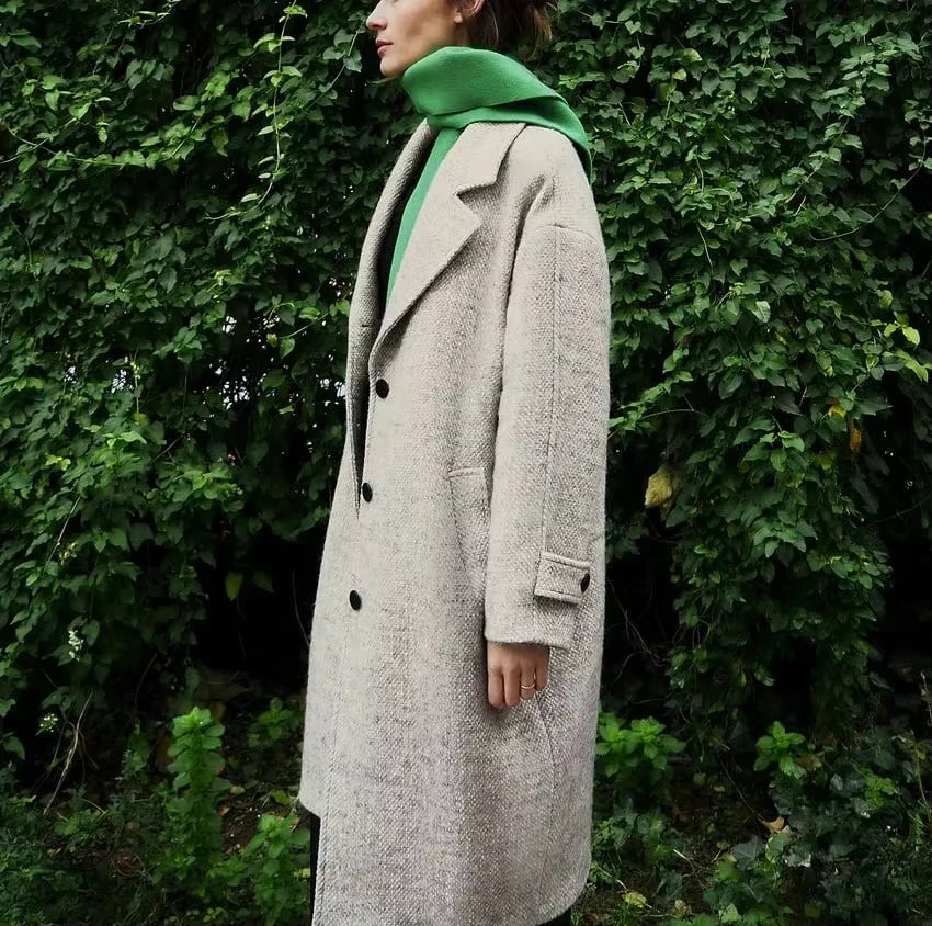 Manteau à Chevrons Long