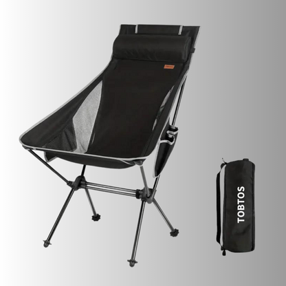 Chaise de Camping Pliable Haute avec Soutien Lombaire, Tissu Oxford Respirant, Charge 150 kg