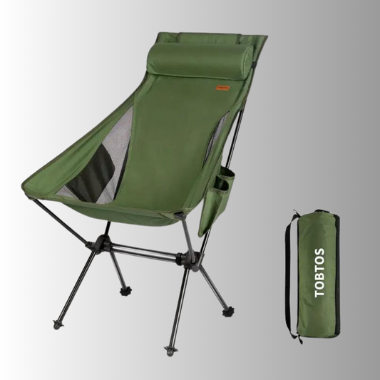 Chaise de Camping Pliable Haute avec Soutien Lombaire, Tissu Oxford Respirant, Charge 150 kg