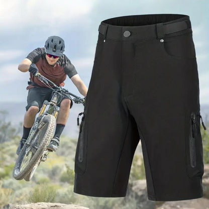 Short VTT Homme Cargo Respirant à Séchage Rapide, Poches Zippées et Tissu Technique Extensible
