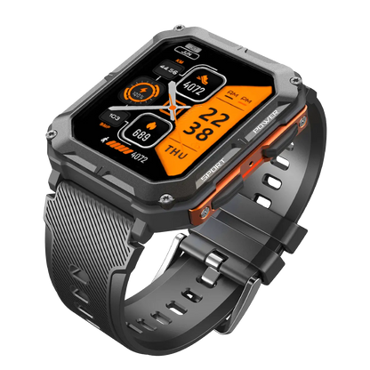 Montre Connectée Robuste Étanche IP68, Cardio et Podomètre, Autonomie Jusqu'à 14 Jours