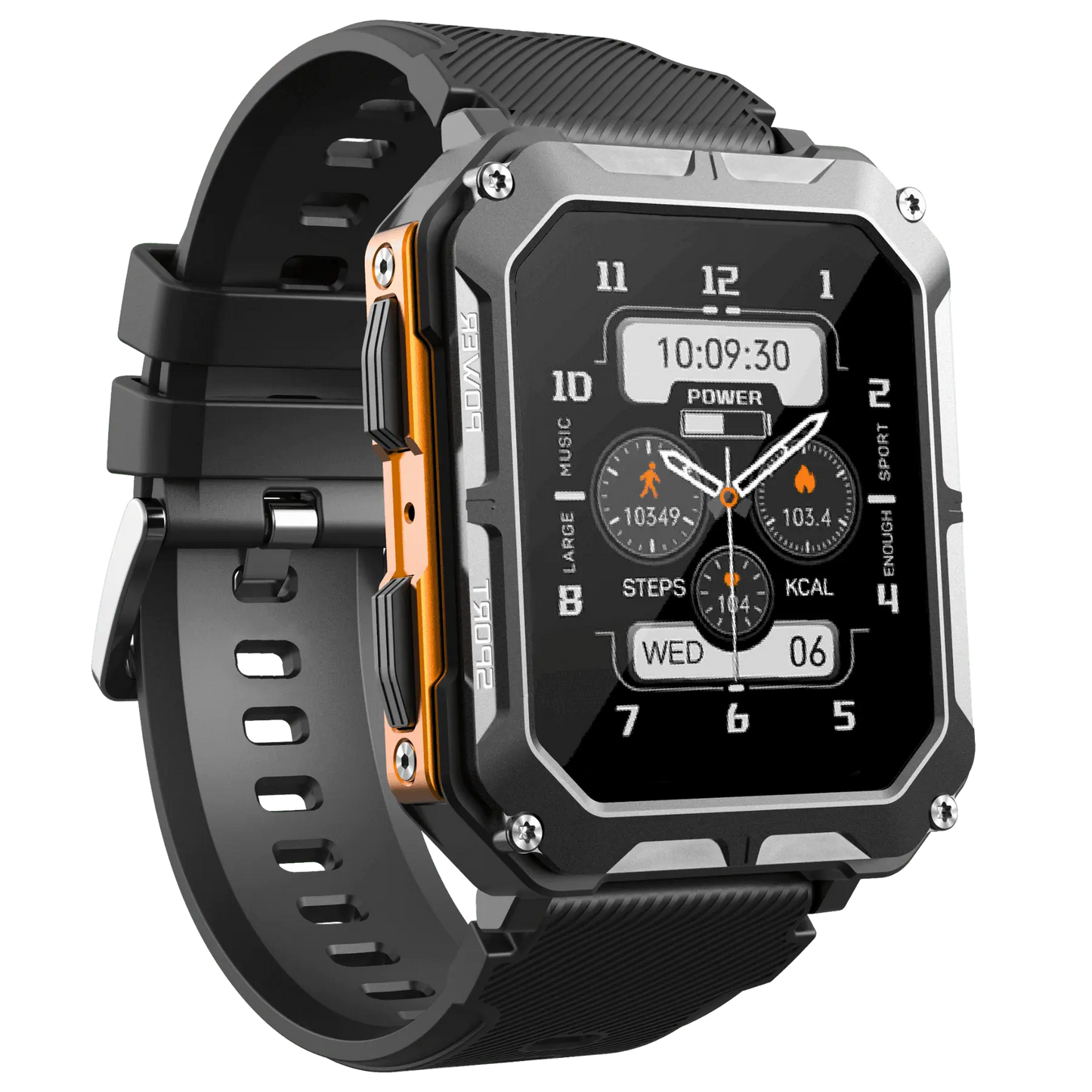 Montre Connectée Robuste Étanche IP68, Cardio et Podomètre, Autonomie Jusqu'à 14 Jours