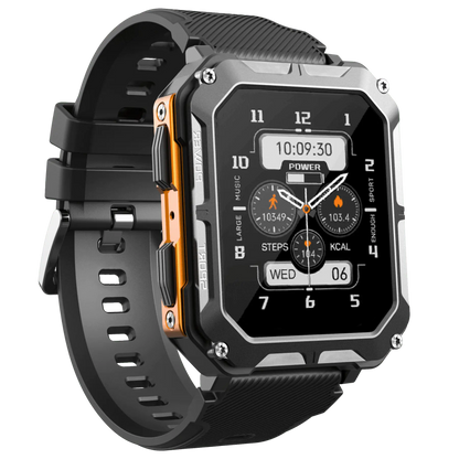 Montre Connectée Robuste Étanche IP68, Cardio et Podomètre, Autonomie Jusqu'à 14 Jours