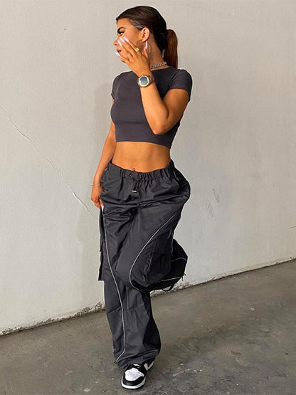 Pantalon Cargo Femme -Taille Élastique