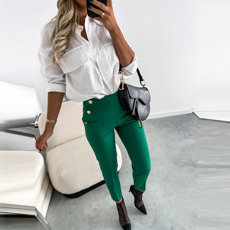 Pantalon Femme - Taille Haute Longueur Cheville