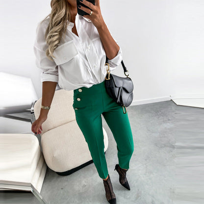 Pantalon Femme - Taille Haute Longueur Cheville