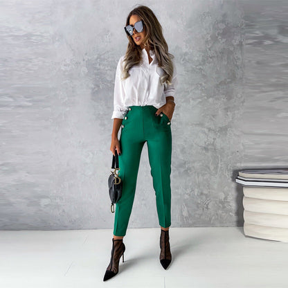 Pantalon Femme - Taille Haute Longueur Cheville