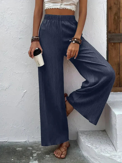 Pantalon Large Femme - Taille Haute Confortable et Léger