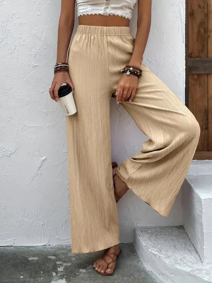 Pantalon Large Femme - Taille Haute Confortable et Léger