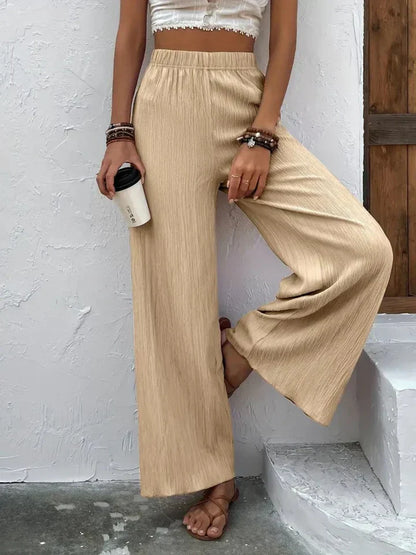 Pantalon Large Femme - Taille Haute Confortable et Léger